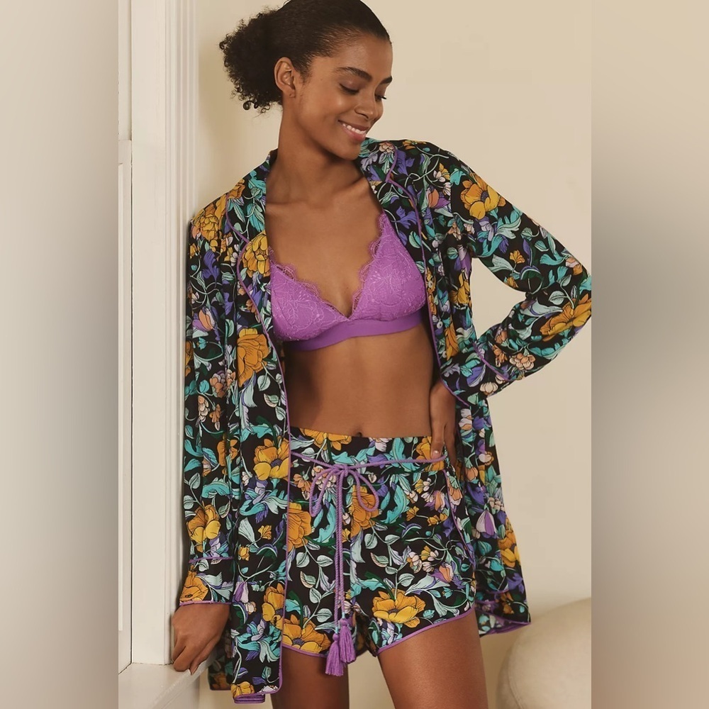 ❤️HP❤️ NWT Size M - Alexandra Farmer Long-Sleeve Pajama Shorts Set